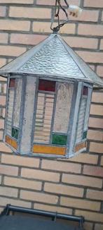 Glas en lood hanglamp zeker 100 jaar oud, Antiek en Kunst, Ophalen of Verzenden