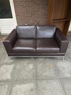 Bank echt leer, Ophalen, Gebruikt, Tweepersoons, Leer