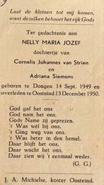 Nelly Mara Jozef van Strien Dongen 1949, Verzamelen, Bidprentjes en Rouwkaarten, Ophalen of Verzenden