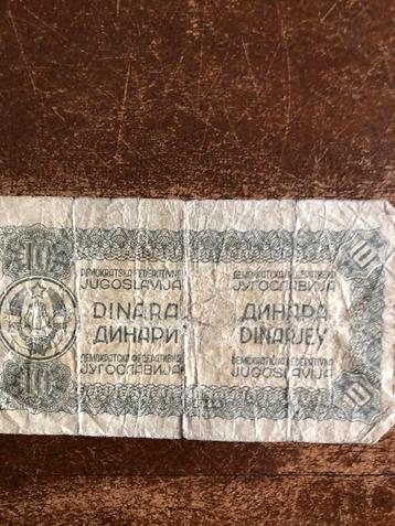 Joegoslavië: biljet 10 Dinar uit 1944 beschikbaar voor biedingen