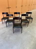 Vintage Mid century Palissander stoelen 6 stuks, Huis en Inrichting, Stoelen, Gebruikt, Overige kleuren, Vijf, Zes of meer stoelen