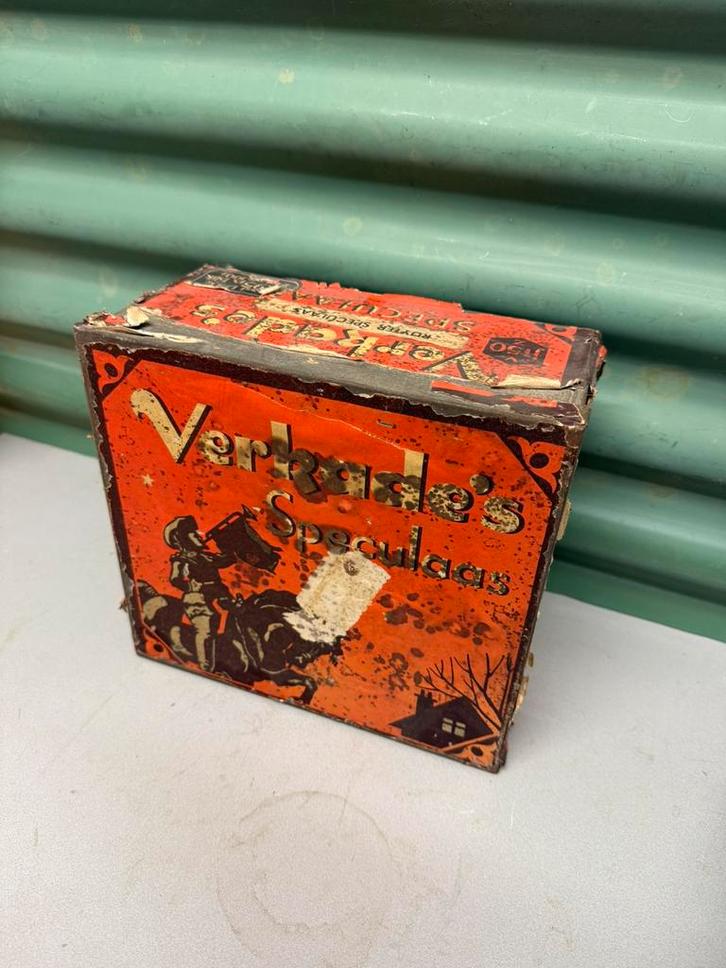 Verkade speculaas blik - Sinterklaas, Verzamelen, Blikken, Gebruikt, Koek(jes), Verkade, Ophalen of Verzenden