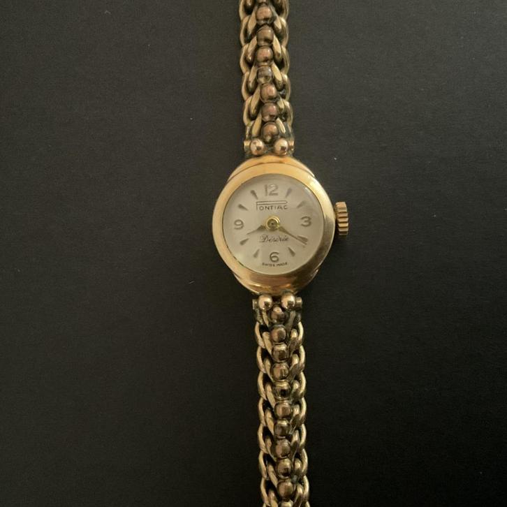 Vintage Pontiac Desiré dameshorloge, Swiss Made loopt goed, Sieraden, Tassen en Uiterlijk, Horloges | Dames, Zo goed als nieuw