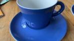 Arzberg / Albert Heijn Perla 2 kop / schotels blauw vintage, Gebruikt, Ophalen of Verzenden, Effen, Kop(pen) en/of Schotel(s)
