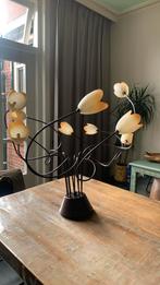 Vintage hanglamp 10 kelken, Ophalen, 50 tot 75 cm, Glas, Romantische