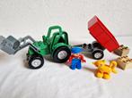 Duplo tractor met voorlader en kiepkar, Ophalen of Verzenden, Gebruikt, Duplo