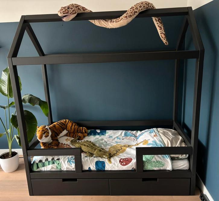 Peuterbed 160x70, Kinderen en Baby's, Kinderkamer | Bedden, Zo goed als nieuw, 140 tot 160 cm, 70 tot 85 cm, Lattenbodem, Ophalen