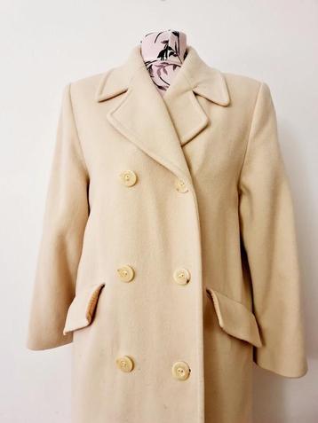 George Reich lange winterjas lichtbeige wolmix maat 38 beschikbaar voor biedingen