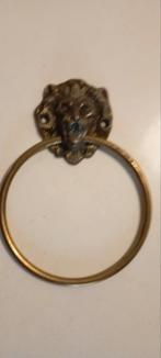 vintage messing handdoeken ring met leeuwenkop, Huis en Inrichting, Ophalen of Verzenden