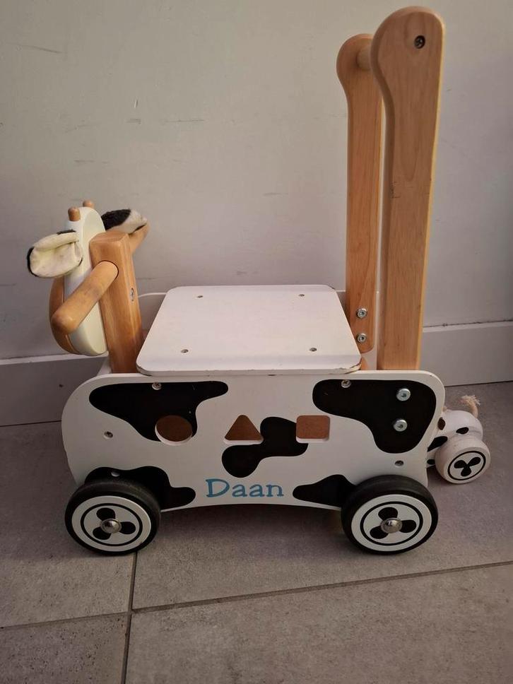 Loopwagentje Koe - Leuk en Leerzaam!, Kinderen en Baby's, Speelgoed | Buiten | Voertuigen en Loopfietsen, Gebruikt, Loopvoertuig