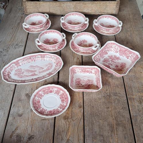 Villeroy & Boch Burgenland rood schaal soep servies Etage3, Huis en Inrichting, Woonaccessoires | Overige, Zo goed als nieuw, Ophalen of Verzenden