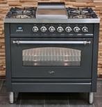 🔥Luxe Fornuis Boretti 90cm antraciet rvs GASOVEN frytop, 60 cm of meer, Ophalen of Verzenden, Zo goed als nieuw, Energieklasse A of zuiniger