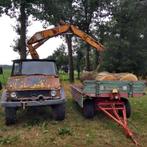 Tekoop Unimog 416 met Hiab kraan 550, 80 tot 120 Pk, Tot 2500, Oldtimer, Ophalen