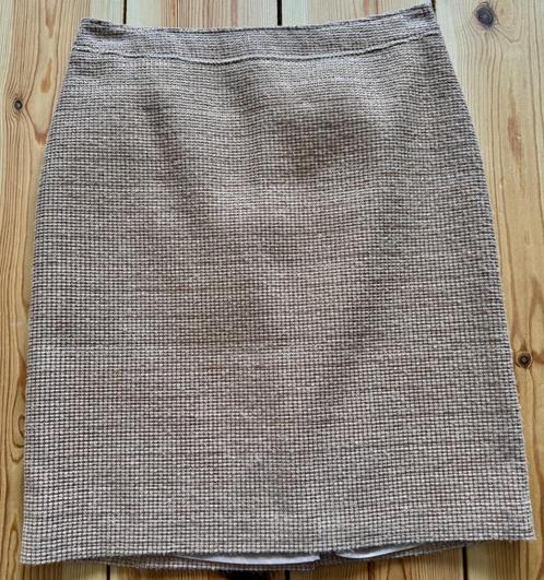 Rok Scapa - Beige Bruin - Maat 42 / Large, Kleding | Dames, Rokken, Zo goed als nieuw, Maat 42/44 (L), Beige, Knielengte, Ophalen of Verzenden
