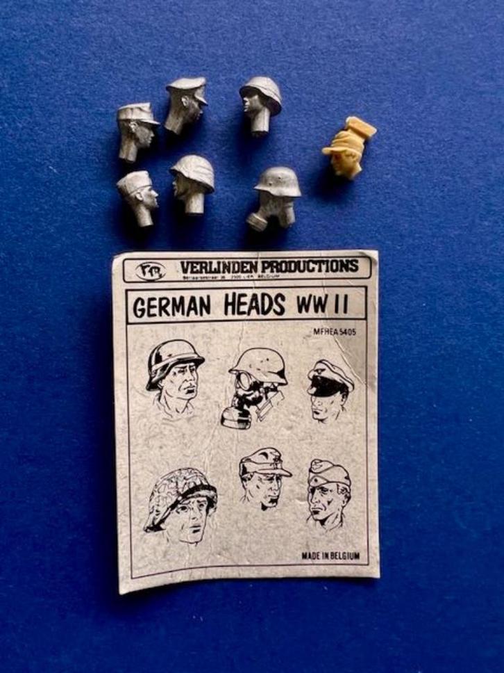 Verlinden	MFHEA5405	German heads ww2	1/35	metal, Hobby en Vrije tijd, Modelbouw | Figuren en Diorama's, Nieuw, 1:35 tot 1:50, Ophalen of Verzenden
