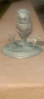 Antieke sigarettenhouder jachttafereel uil & honden, Antiek en Kunst, Ophalen of Verzenden