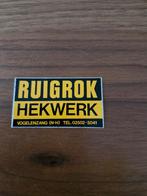 4397 Ruigrok Hekwerk - Sticker, Ophalen of Verzenden, Nieuw