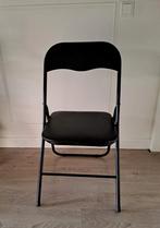 Zwarte klapstoel, Huis en Inrichting, Stoelen, Ophalen, Gebruikt, Zwart, Metaal