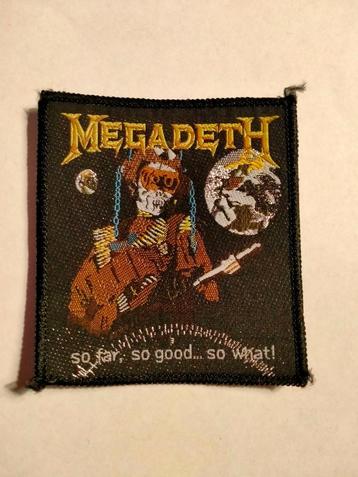 Megadeth so far so Good vintage metal muziek kleding patch beschikbaar voor biedingen