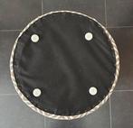 Nieuw: Poef ribstof Antraciet - 45 cm hoog, Ophalen, Nieuw, Rond, Stof