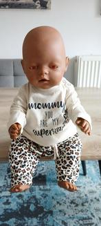 Donkere Baby born pop roze ogen babypop getint bruin, Ophalen of Verzenden, Gebruikt, Babypop