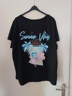Zwart T-shirt 3XL - 'Summer Vibes' print, Zwart, Maat 46/48 (XL) of groter, Ophalen of Verzenden, Zo goed als nieuw