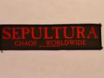 Sepultura Chaos Worldwide vintage RARE logo patch metal, Verzamelen, Ophalen of Verzenden, Zo goed als nieuw