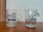 Twee glazen theeglazen met oor, Glas of Glazen, Verzenden, Overige stijlen, Glas