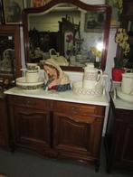 antieke mahonie commode marmerblad spiegel 350,00, Ophalen, 100 tot 150 cm, Antiek mahonie inleghout commode, Zo goed als nieuw