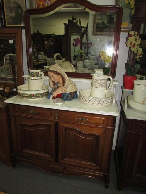 antieke mahonie commode marmerblad spiegel 350,00, Huis en Inrichting, Tafels | Kaptafels, Zo goed als nieuw, 150 tot 200 cm, 100 tot 150 cm