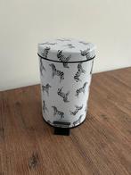 Prullenbak zebraprint, Met pedaal, Nieuw, Ophalen of Verzenden, Minder dan 10 liter