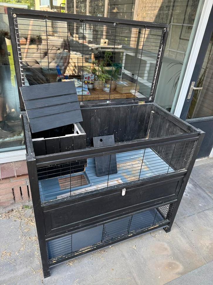 Ferplast cottage Konijnenhok voor binnen!, Dieren en Toebehoren, Knaagdieren en Konijnen | Hokken en Kooien, Gebruikt, Hok, 90 cm of meer