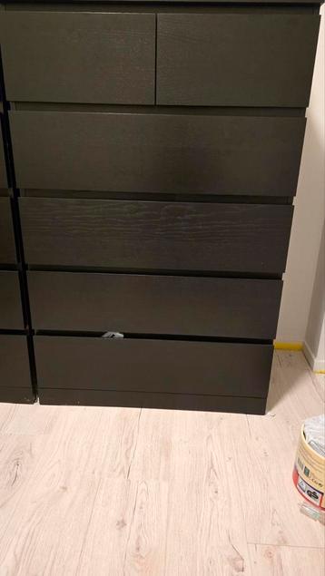 2x  6 lades malm kasten zwart bruin 