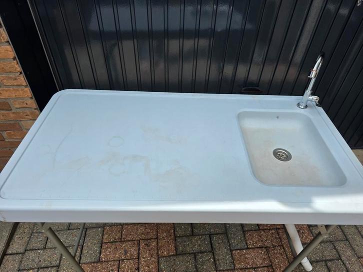 Inklapbare Spoeltafel met Kraan - Handig voor Buiten!, Caravans en Kamperen, Caravan accessoires, Gebruikt, Ophalen of Verzenden