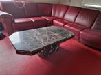 Zware Vintage Rosso Levanto Marmeren Salontafel/coffee table, Ophalen, Gebruikt, 100 tot 150 cm, 50 tot 100 cm