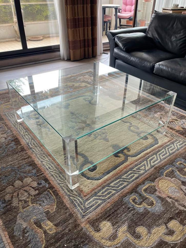 Glazen Design Salontafel - Bor Design, Huis en Inrichting, Tafels | Salontafels, Zo goed als nieuw, Minder dan 50 cm, 100 tot 150 cm