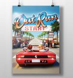 OUTRUN SEGA Retro Videogame Poster 50x70 CM, Spelcomputers en Games, Avontuur en Actie, 1 speler, Nieuw, Ophalen of Verzenden
