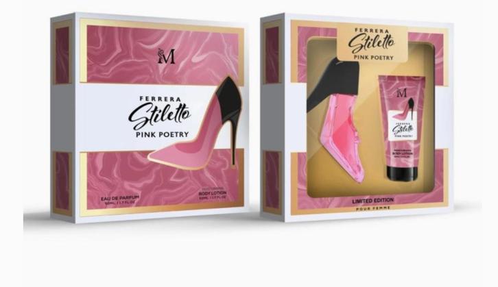 Ferrera Stiletto Pink Poetry Set– Eau de Parfum 50ml, Sieraden, Tassen en Uiterlijk, Uiterlijk | Parfum, Nieuw, Ophalen of Verzenden