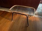 Vintage Rotan Tafeltje, Huis en Inrichting, Tafels | Bijzettafels, Minder dan 45 cm, Gebruikt, Glas, Rechthoekig