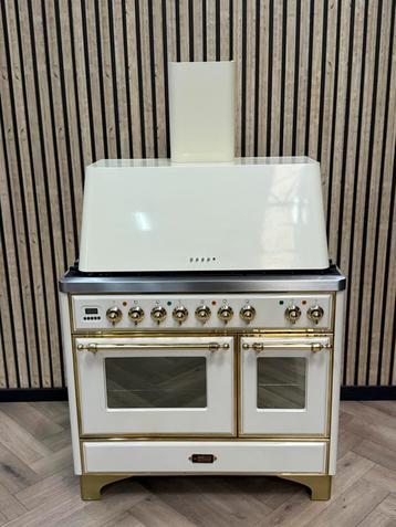 Luxe Boretti Majestic Crème 100cm 6 pits Gas + Afzuigkap beschikbaar voor biedingen