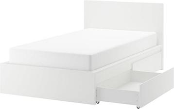 Ikea Malm 1 pers. bed met lades en 7-zones koudschuimmatras