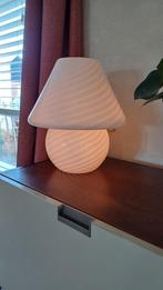 Vintage Muranoglas ,mushroom table lamp ,swirl, Ophalen, Zo goed als nieuw, Rond, Minder dan 25 cm