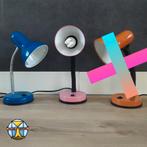 Vintage bureaulamp blauw / roze / oranje tafellamp retro, Ophalen of Verzenden, Zo goed als nieuw