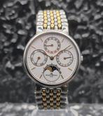 Baume Et Mercier Moonphase Triple Date Ref. 5134 Quartz, Overige merken, Staal, Staal, Ophalen of Verzenden