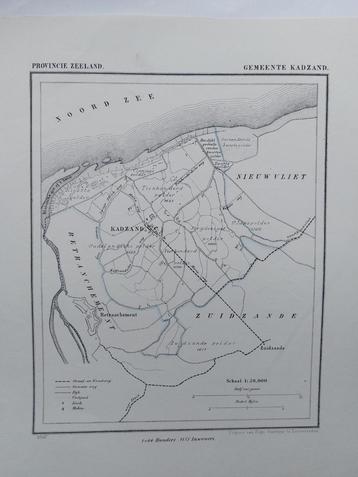 12 / Kadzand Nieuwvliet Zeeland Litho uit 1867 van J. Kuyper beschikbaar voor biedingen