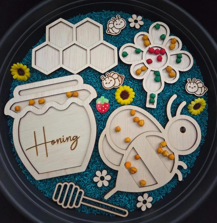 Sensory play vulvormen set bijen thema, Kinderen en Baby's, Speelgoed | Educatief en Creatief, Zo goed als nieuw, Ontdekken, Ophalen of Verzenden