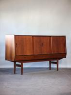 Highboard Deens Bar Spiegel Vintage Teak, Midcentury, 25 tot 50 cm, 200 cm of meer, Teakhout