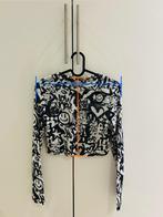 Half see-through mixed patterned long sleeves top, Overige kleuren, Zo goed als nieuw, Korte mouw, Maat 36 (S)