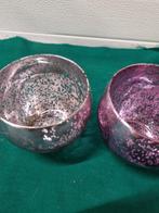Waxcinehouders roze glas glanzend, Ophalen of Verzenden, 'T Olde Gre-j, Info@toldegrej.nl, Endepoelstraat 20f Didam