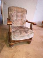 Twee eikenhouten stoelen met kussens, Huis en Inrichting, Hout, Minder dan 50 cm, Gebruikt, Ophalen of Verzenden